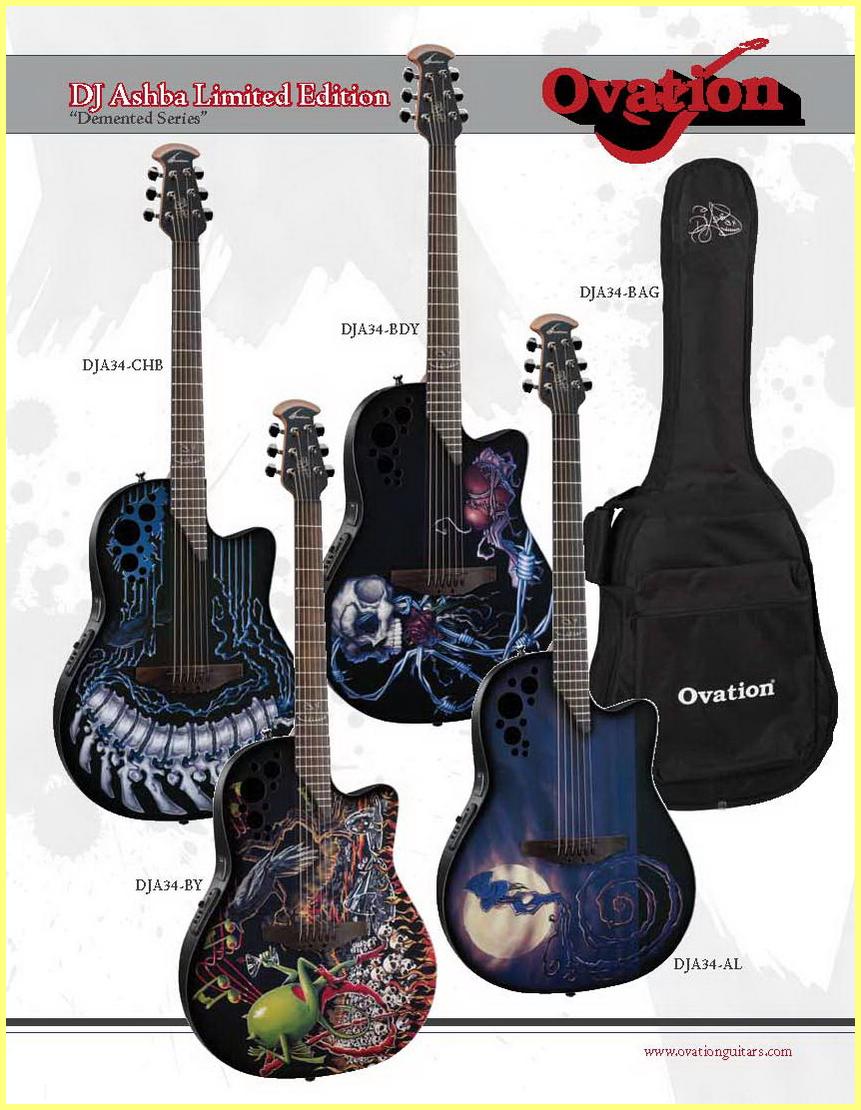 2010 Ovation DJ Ashba Demented Collection Japanese Info Sheet