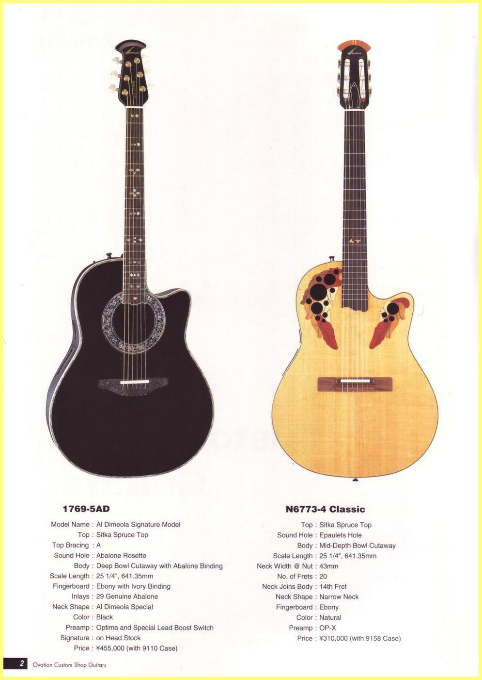 Ovation Custom Shop Guitars Japanese Catalog