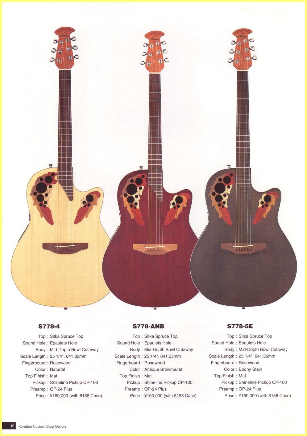 Ovation Custom Shop Guitars Japanese Catalog