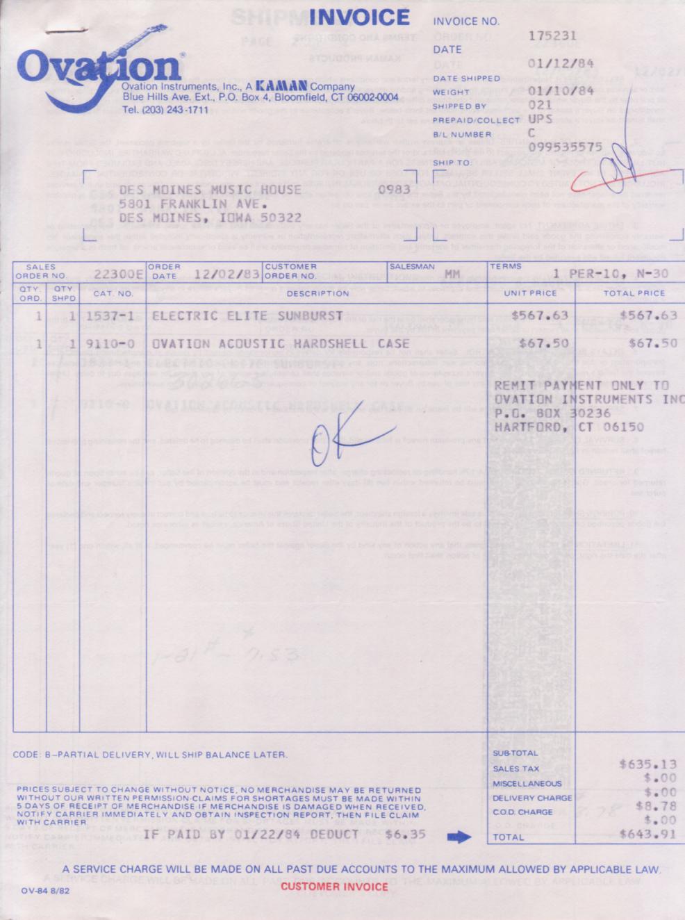 1537-4 Invoice