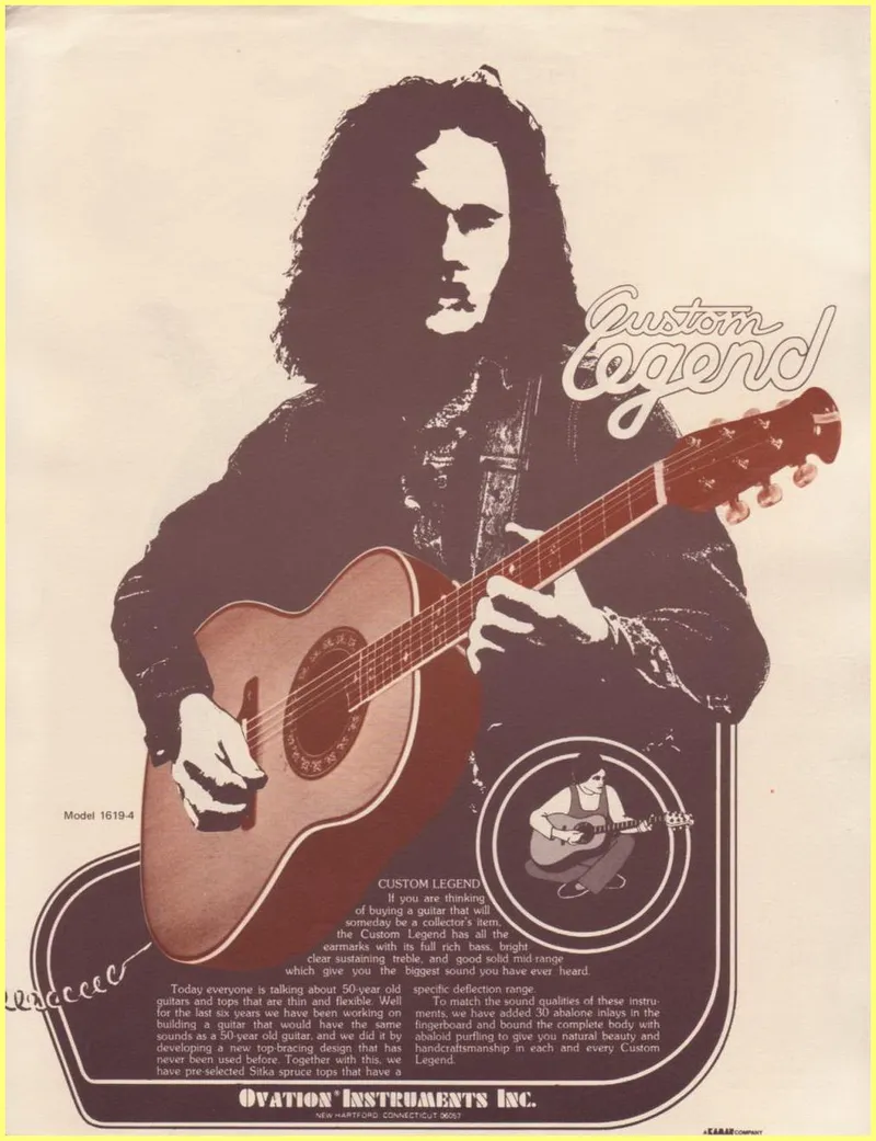 1974 Ovation Custom Legend US Info Sheet