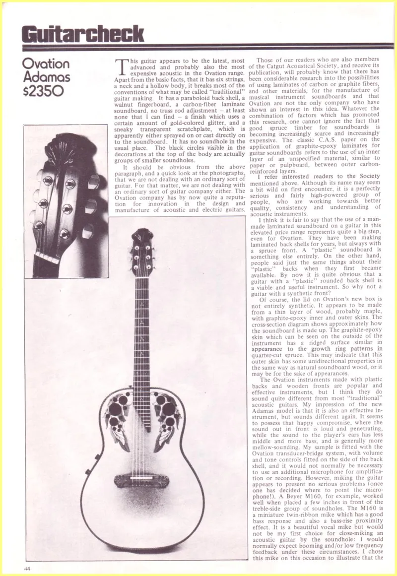 Guitarcheck: Ovation Adamas 1687 – UK  Review