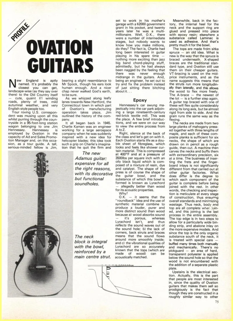 Profile: Ovation Guitars – Manufacturing, Design, and Model Overview