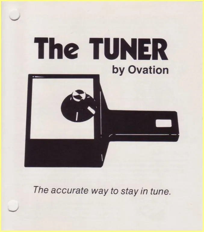 1979 Ovation Tuner Instructions Manual