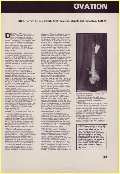 1980 UK II Ovation UK Review