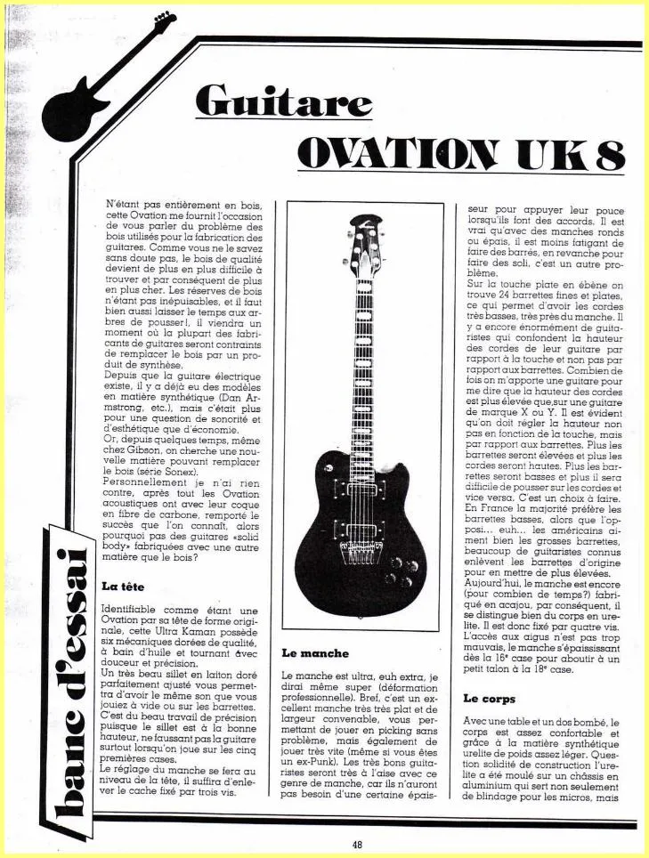 Guitare Ovation UK 8 - Banc d'Essai (Guitar Review)