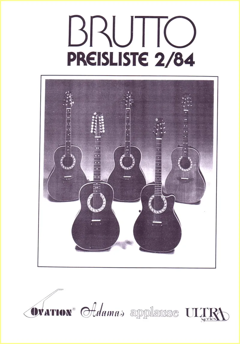 Ovation 1984 German Price List