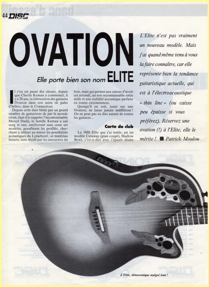 Ovation Elite French Review - Disc Magazine