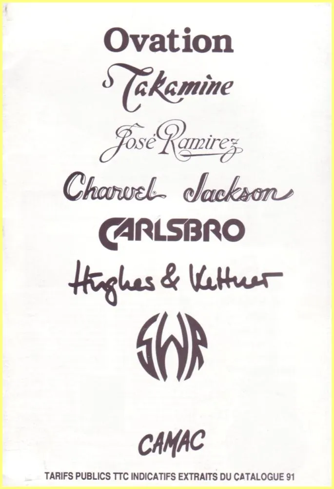 Ovation Guitar French Price List Catalog 1991