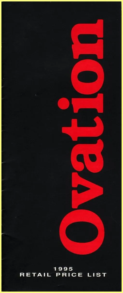 1995 Ovation US Full Line Catalog with Retail Price List