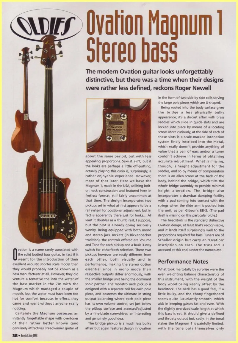 Ovation Magnum 1 Stereo Bass UK Review