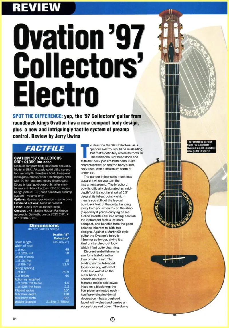 Ovation 1997 Collector's UK Review