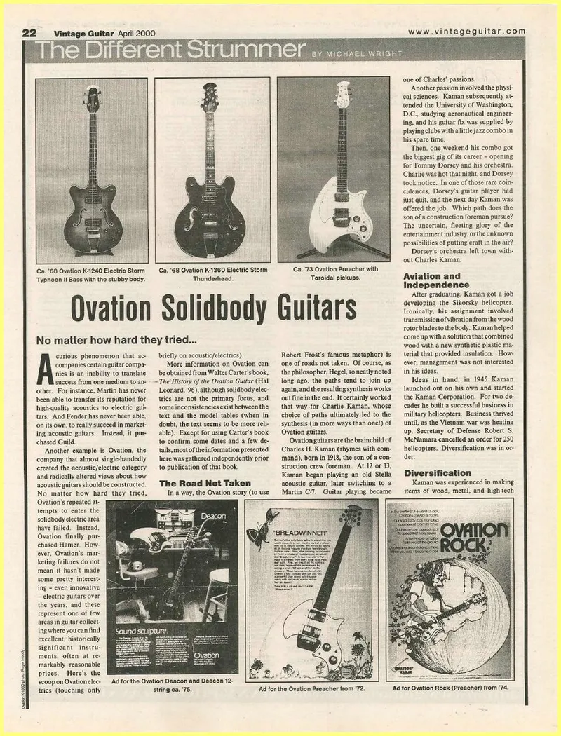 Ovation Solidbody Guitars
