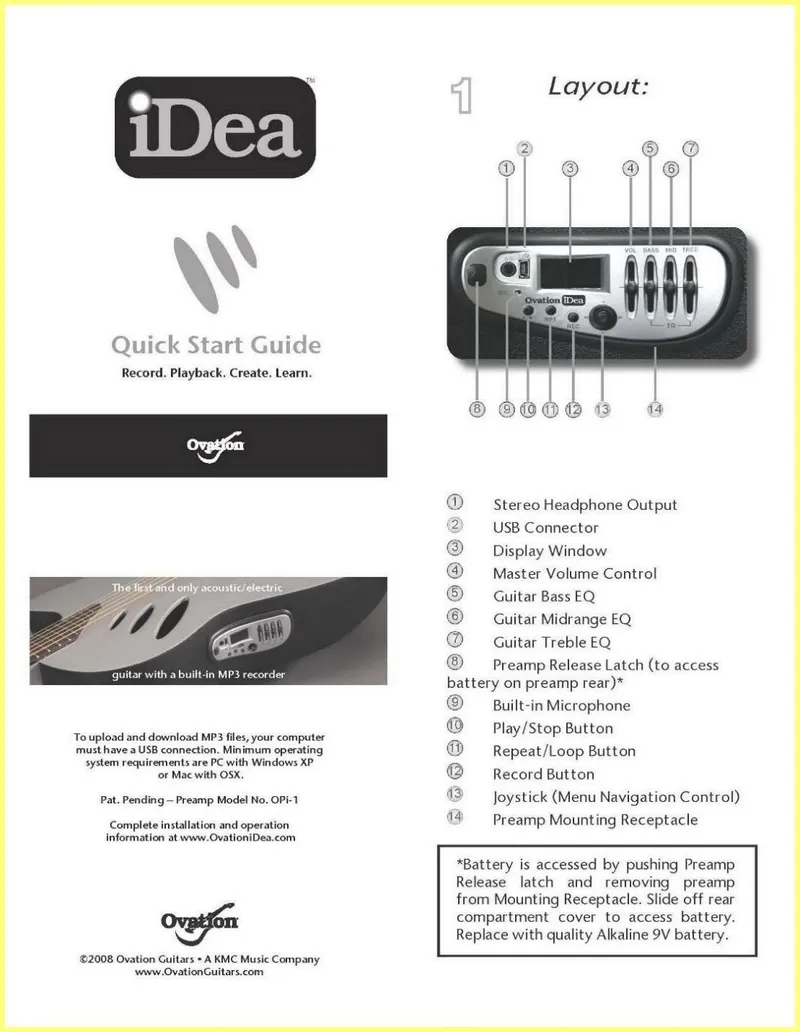 Ovation iDea Quick Start Guide