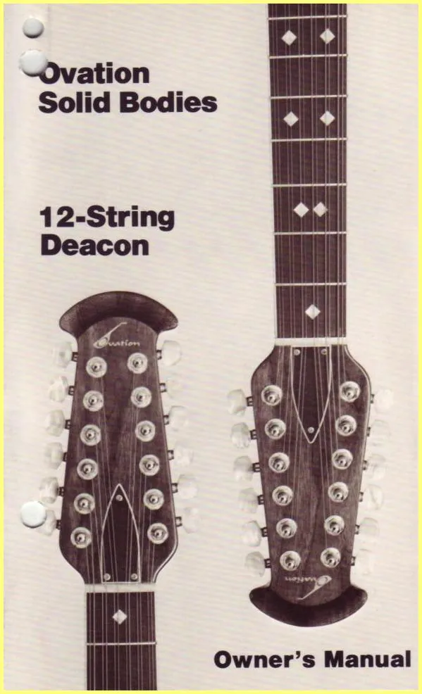 Ovation Solid Bodies 12-String Deacon Owner's Manual