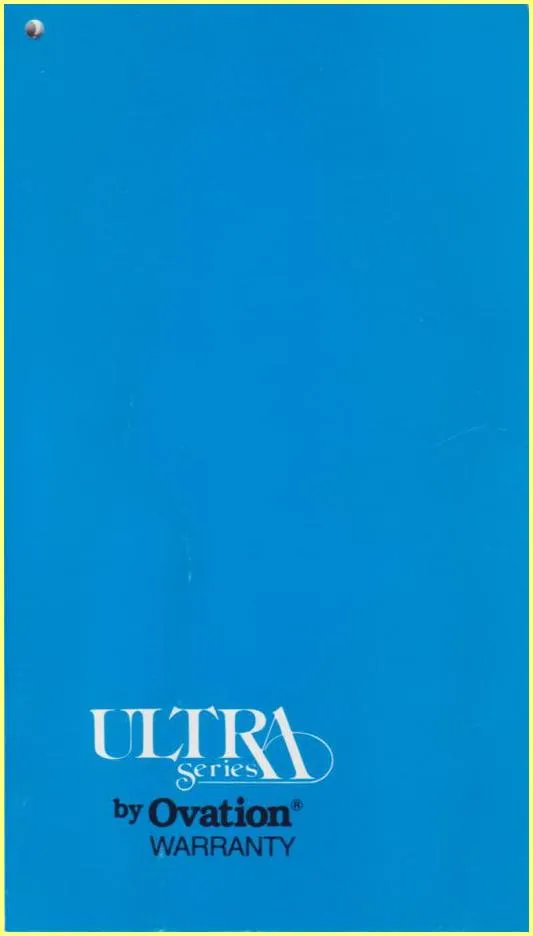 Ovation Ultra Series Limited Warranty Card