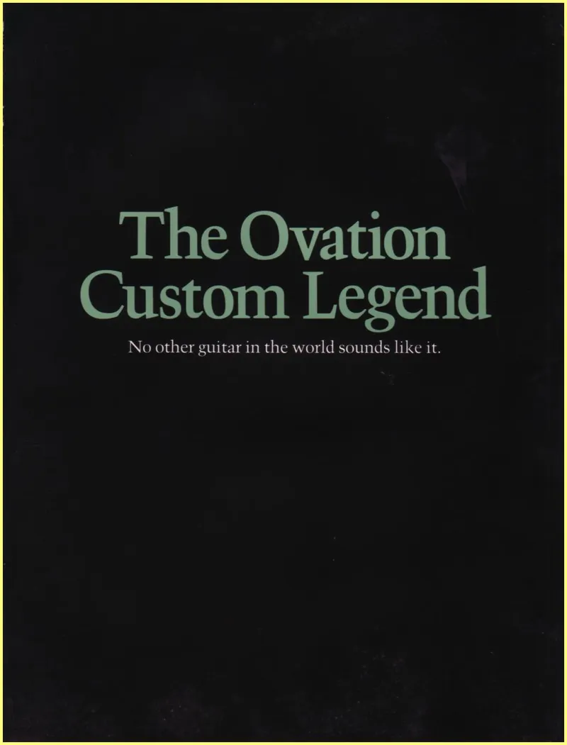 The Ovation Custom Legend - A Rich, Mellow, Complete Acoustic Sound