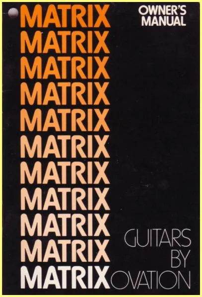 Matrix Owner manual 1