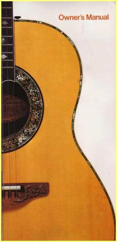 Ovation Acoustic and Acoustic Electric Owner's Manual
