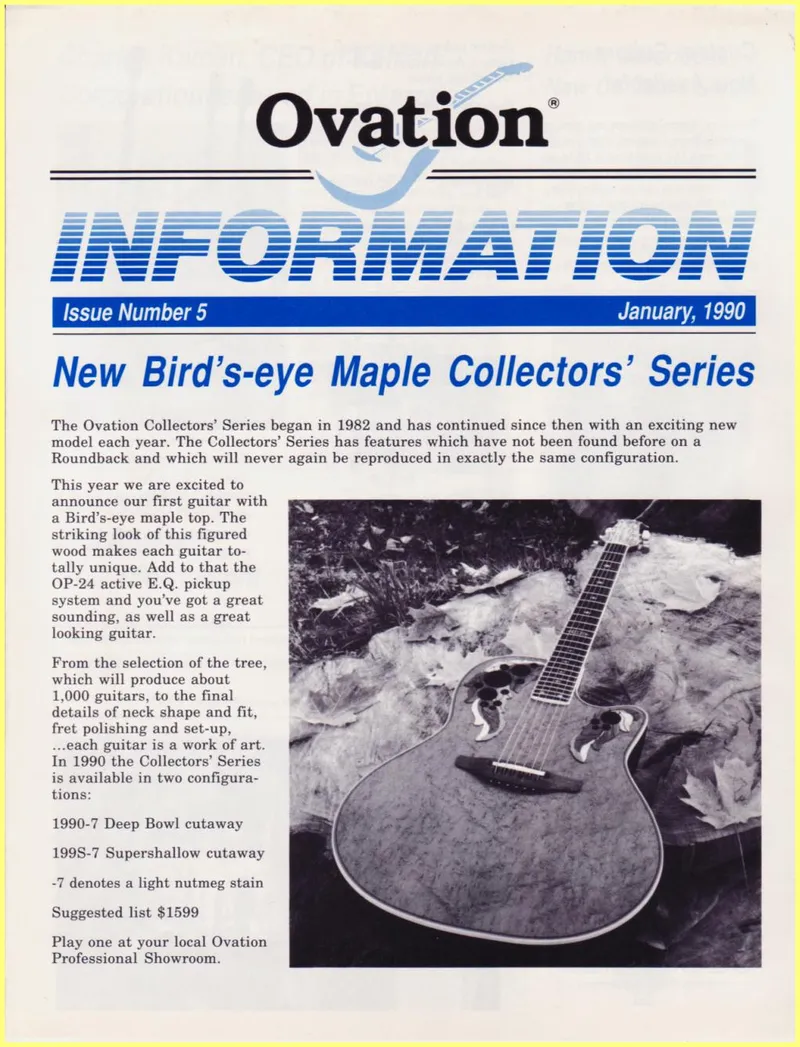 Ovation Information Newsletter - Issue Number 5, January 1990