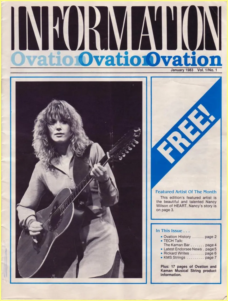 Ovation Information - January 1983 Vol. 1/No. 1 Product Catalog and Newsletter