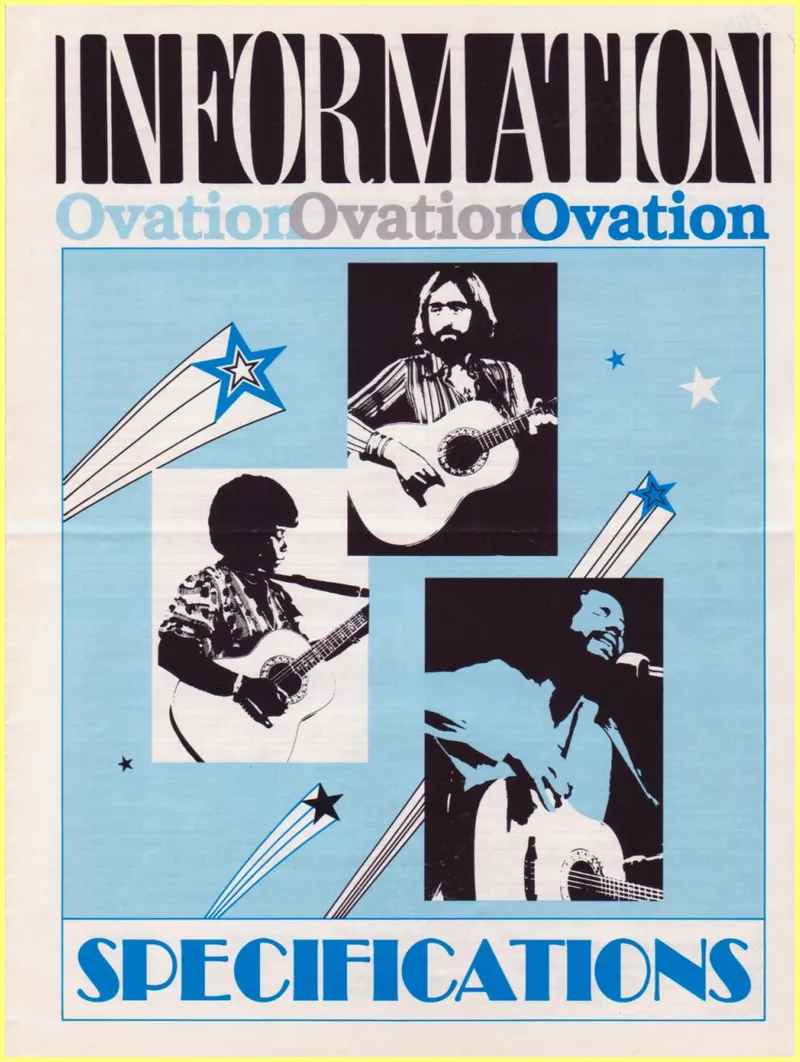 Ovation Guitar Information & Specifications 1986 Catalog