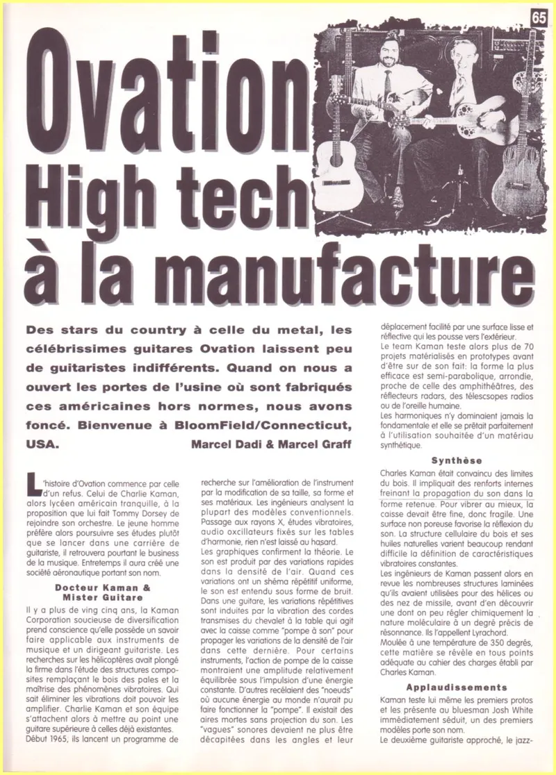 Ovation High Tech à la Manufacture - Factory Visit Article (French)