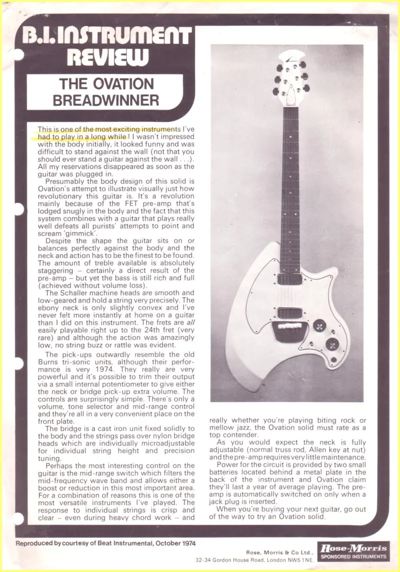 B.I. Instrument Review: The Ovation Breadwinner