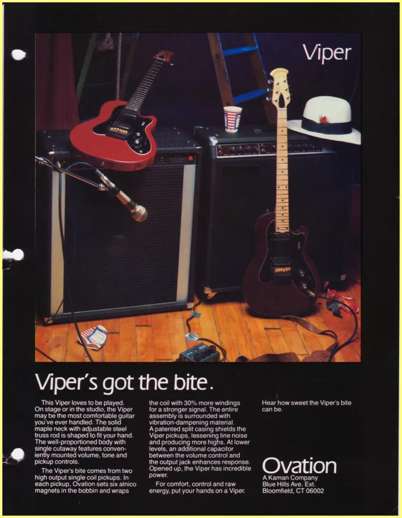 Ovation Viper Electric Guitar Product Brochure