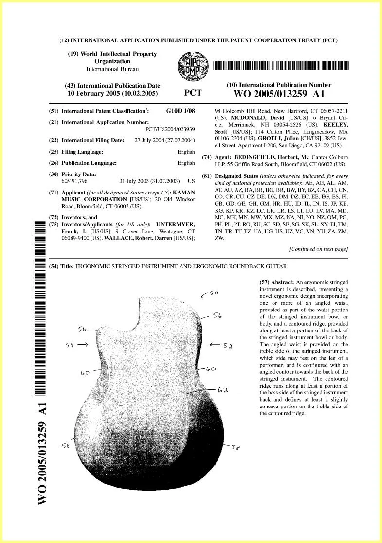 Ovation New Contour Bowl 2004 Body Patent