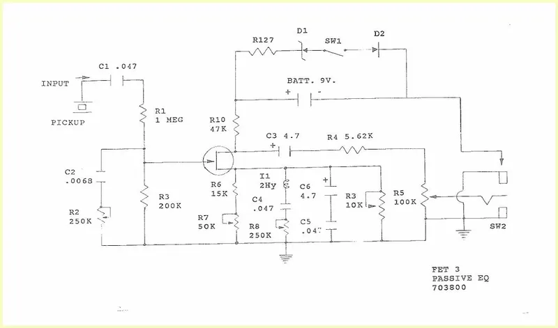 Ovation FET 3 Pre-Amp Schematic