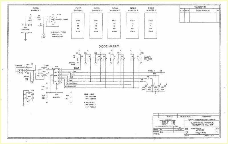 Ovation Instruments HEX Buffers and Logic Schematic Rev 1.0