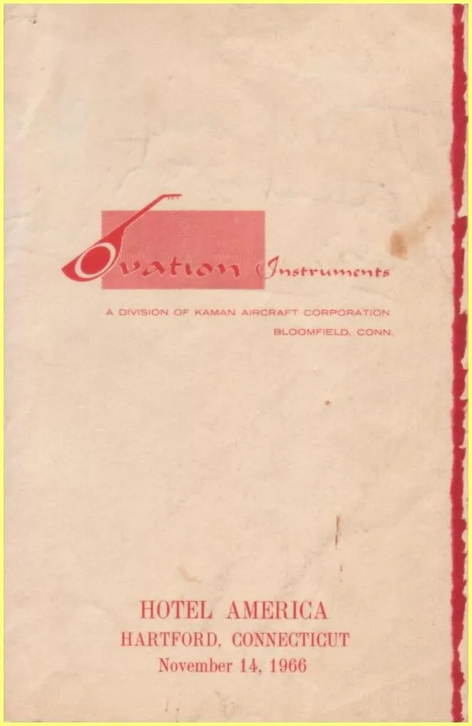 1966 Ovation Instruments Launch Event Program Signed by Josh White