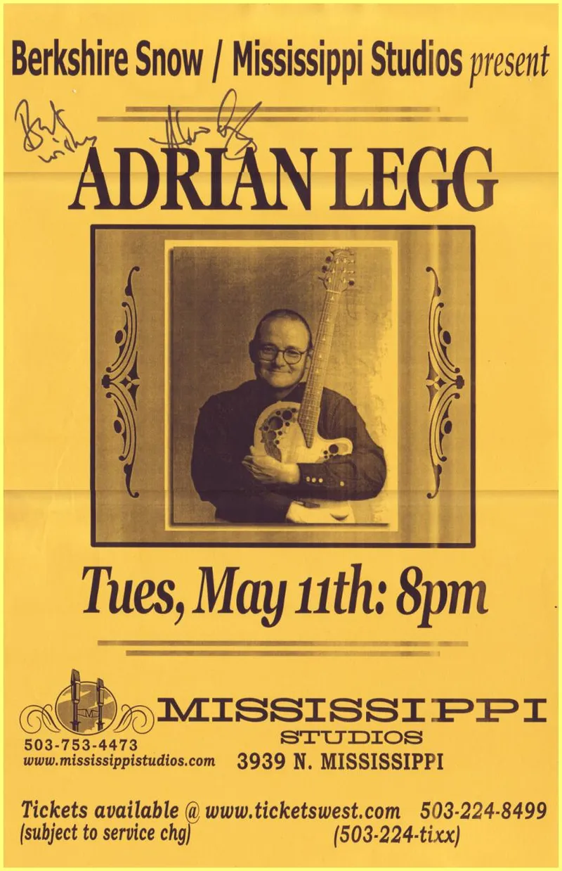 Adrian Legg Concert Poster – Mississippi Studios, Portland, OR