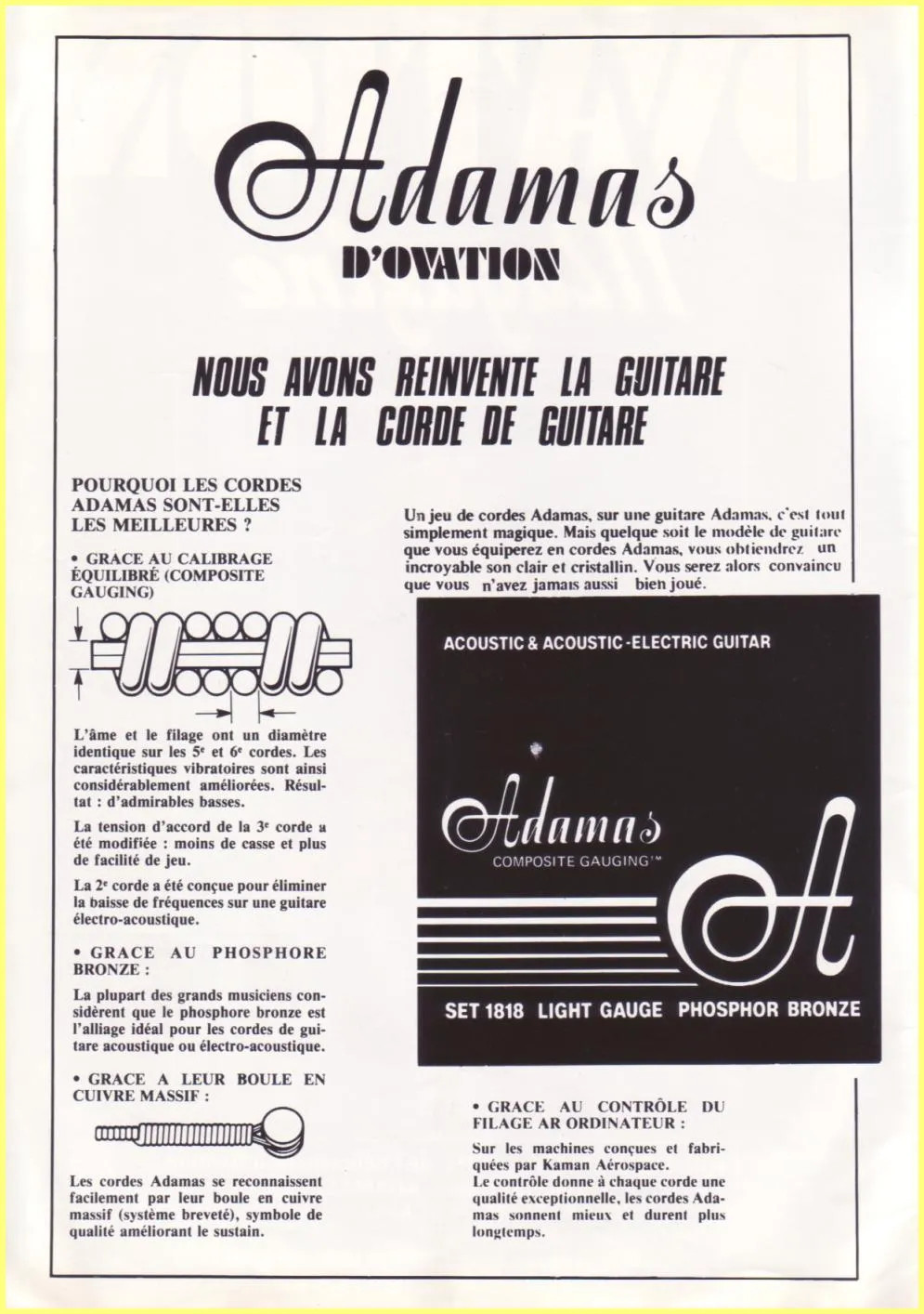 Adamas d'Ovation - French Advertisement for Composite Gauging Guitar ...