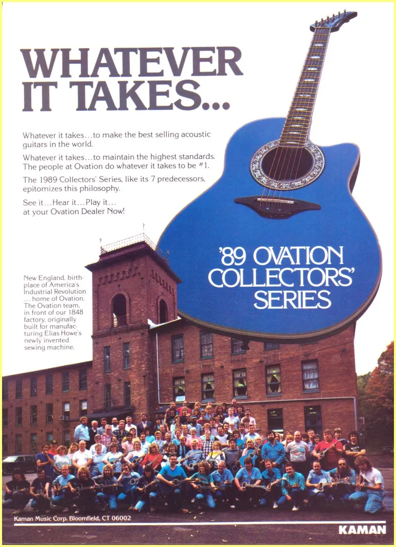 Ovation 1989 Collectors' Series Advertisement - 'Whatever It Takes'