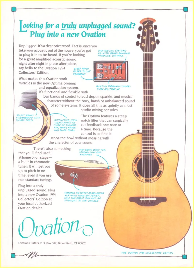 Ovation 1994 Collectors' Edition Guitar Advertisement