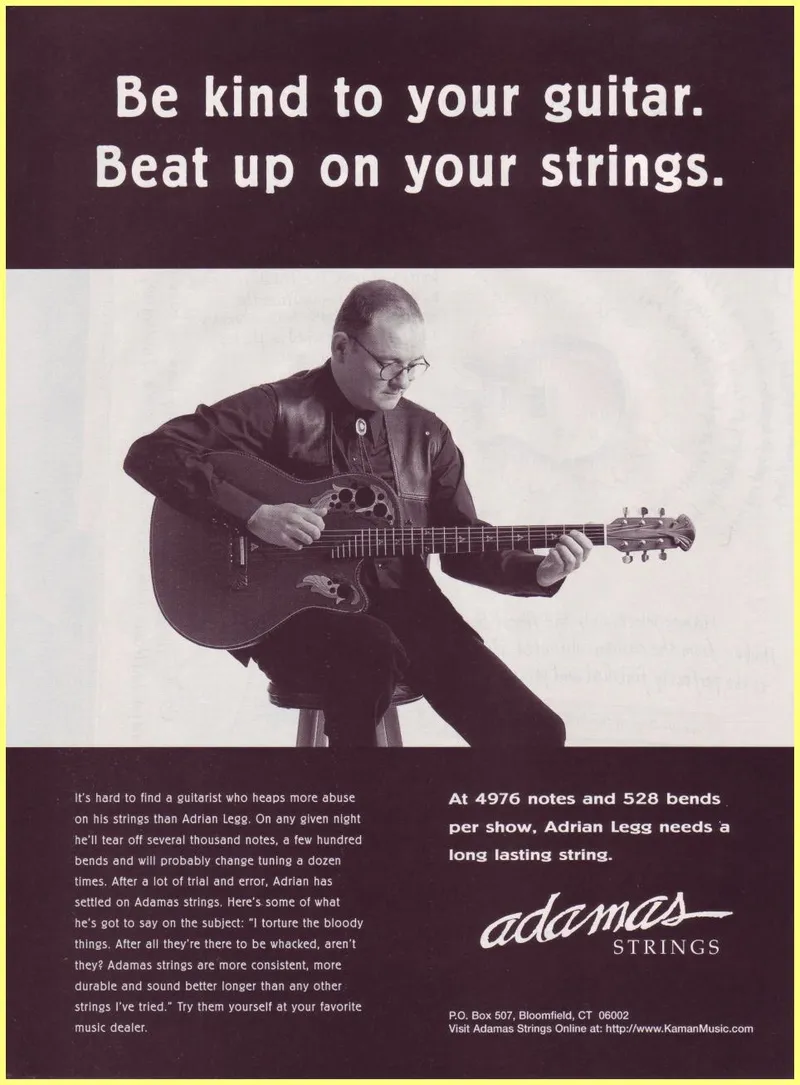 Adamas Strings Advertisement featuring Adrian Legg