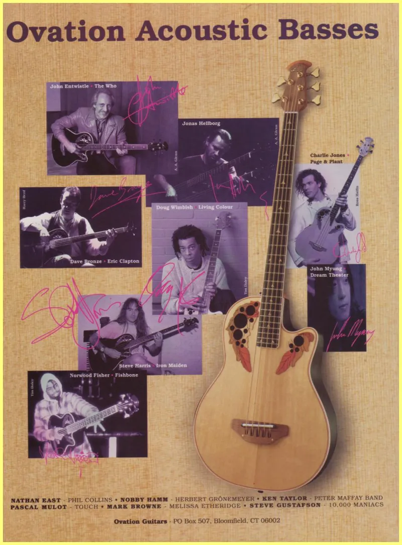 1996 Ovation Acoustic Bass UK Ad