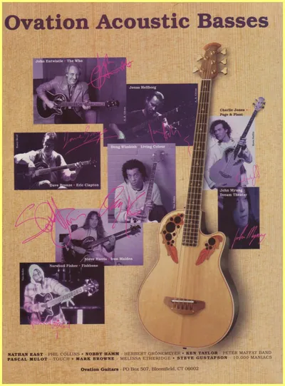 1996 Ovation Acoustic Bass UK Ad