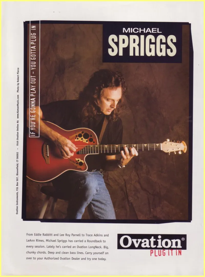 Ovation Guitars Michael Spriggs Artist Endorsement Advertisement