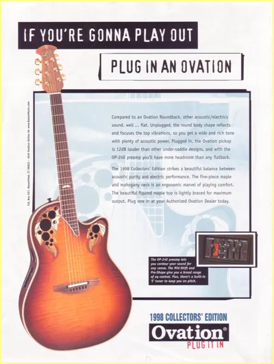 1998 Ovation Collector US Ad