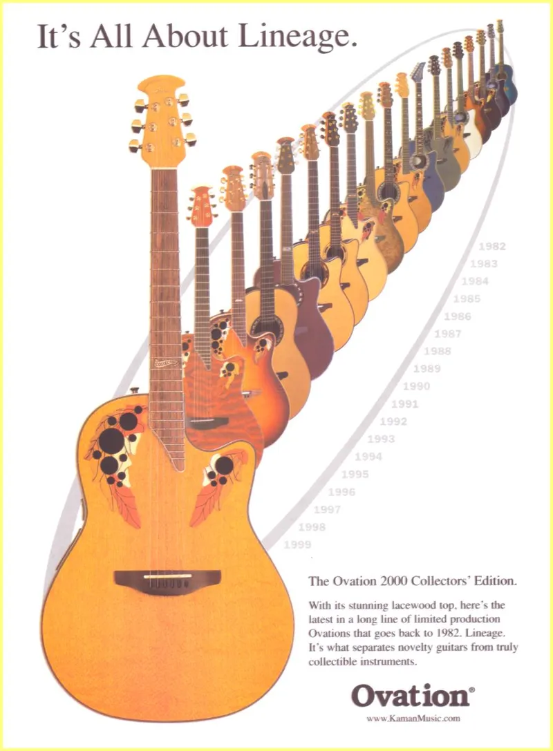 Ovation 2000 Collectors' Edition - 'It's All About Lineage' Advertisement
