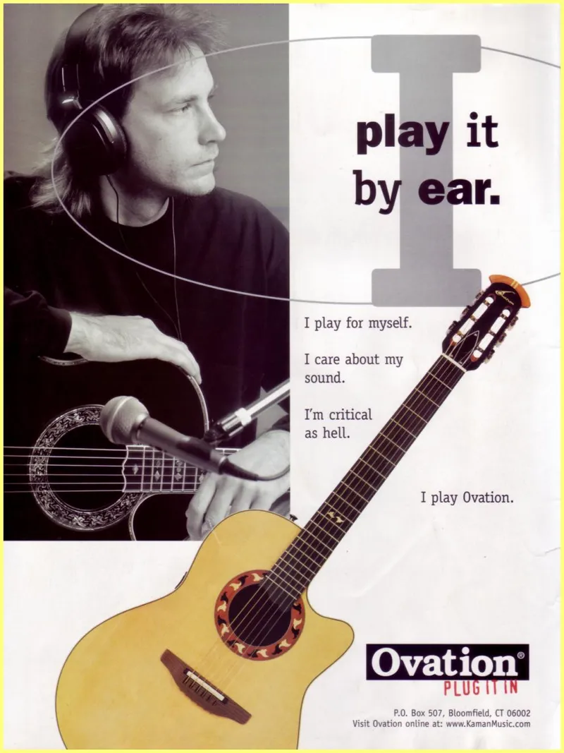Ovation Guitars 'Play It By Ear' Print Advertisement