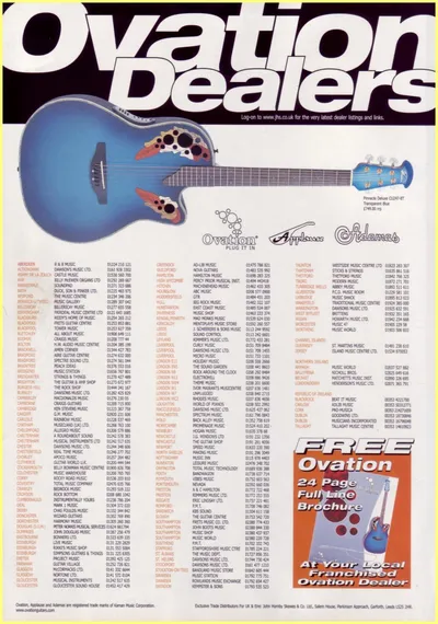 2002 Ovation Dealers UK Ad