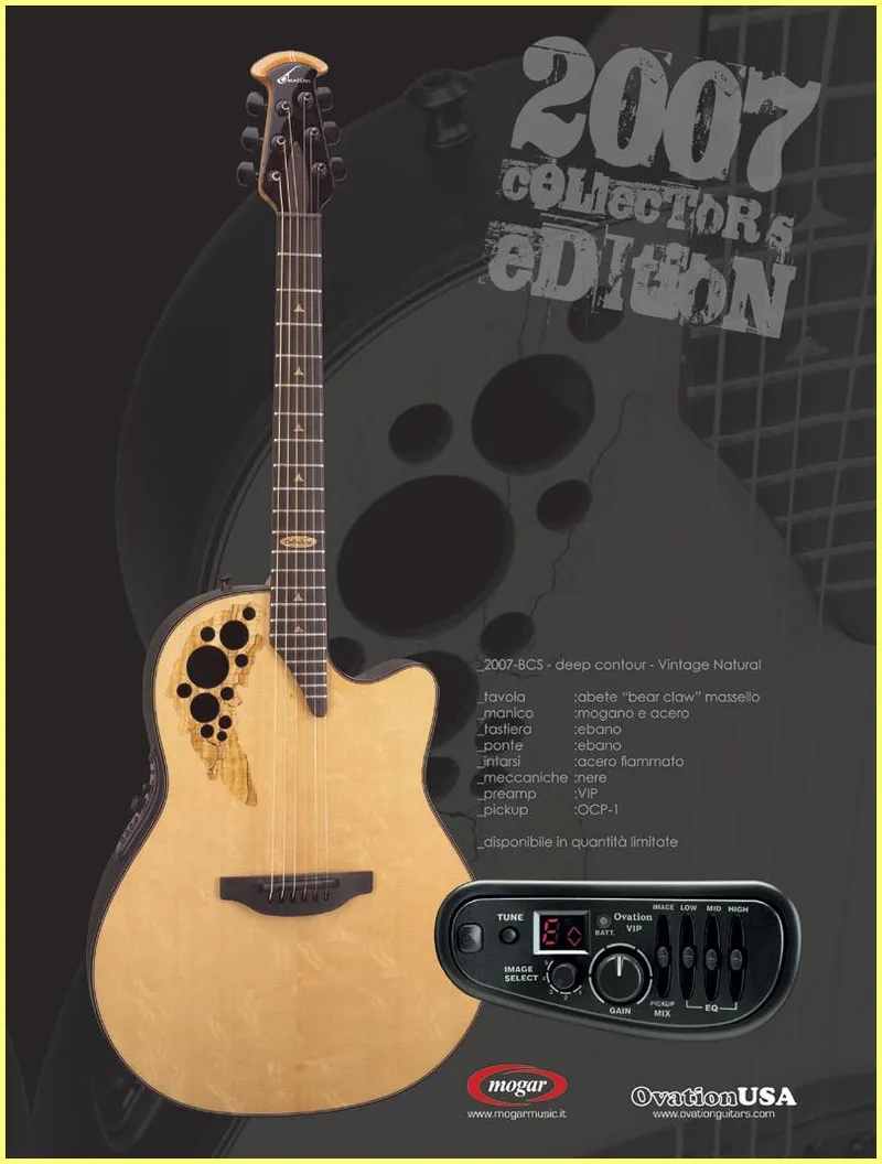 Ovation USA 2007 Collector's Edition – Model 2007-BCS Deep Contour Vintage Natural