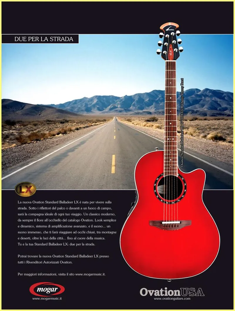 Ovation Standard Balladeer LX – Due Per La Strada (Italian Advertisement)