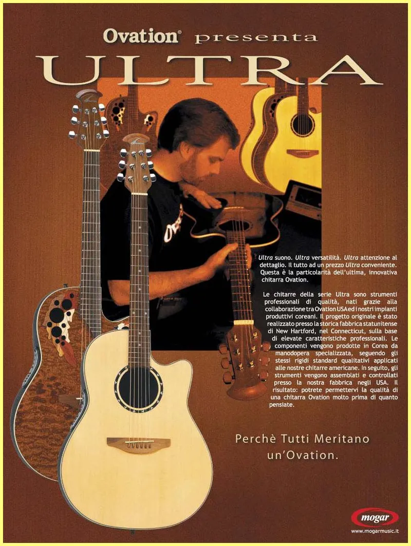 Ovation Ultra Series - Italian Advertisement