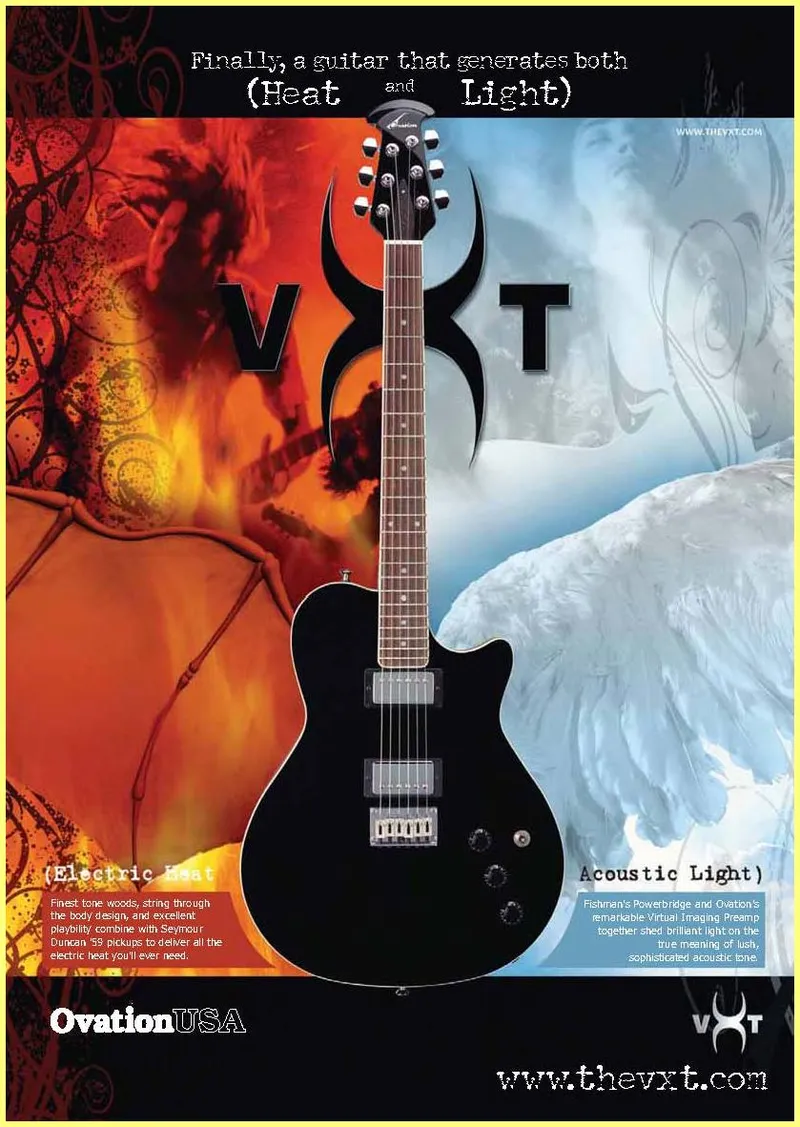 Ovation USA VXT Guitar Advertisement – Heat and Light