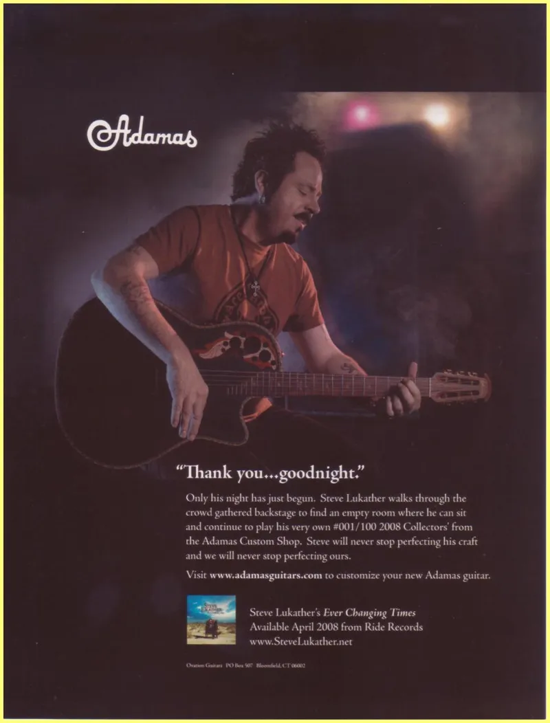 Adamas Guitars – Steve Lukather 'Thank You...Goodnight' Advertisement (2008)